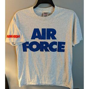 *Vintage US Air Force Aim High Spellout T Shirt Single Stitch Graphic Size Large